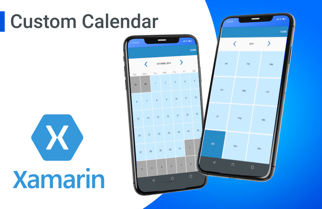 Custom calendar in Xamarin Ignatiuz Office 365 Cloud Services