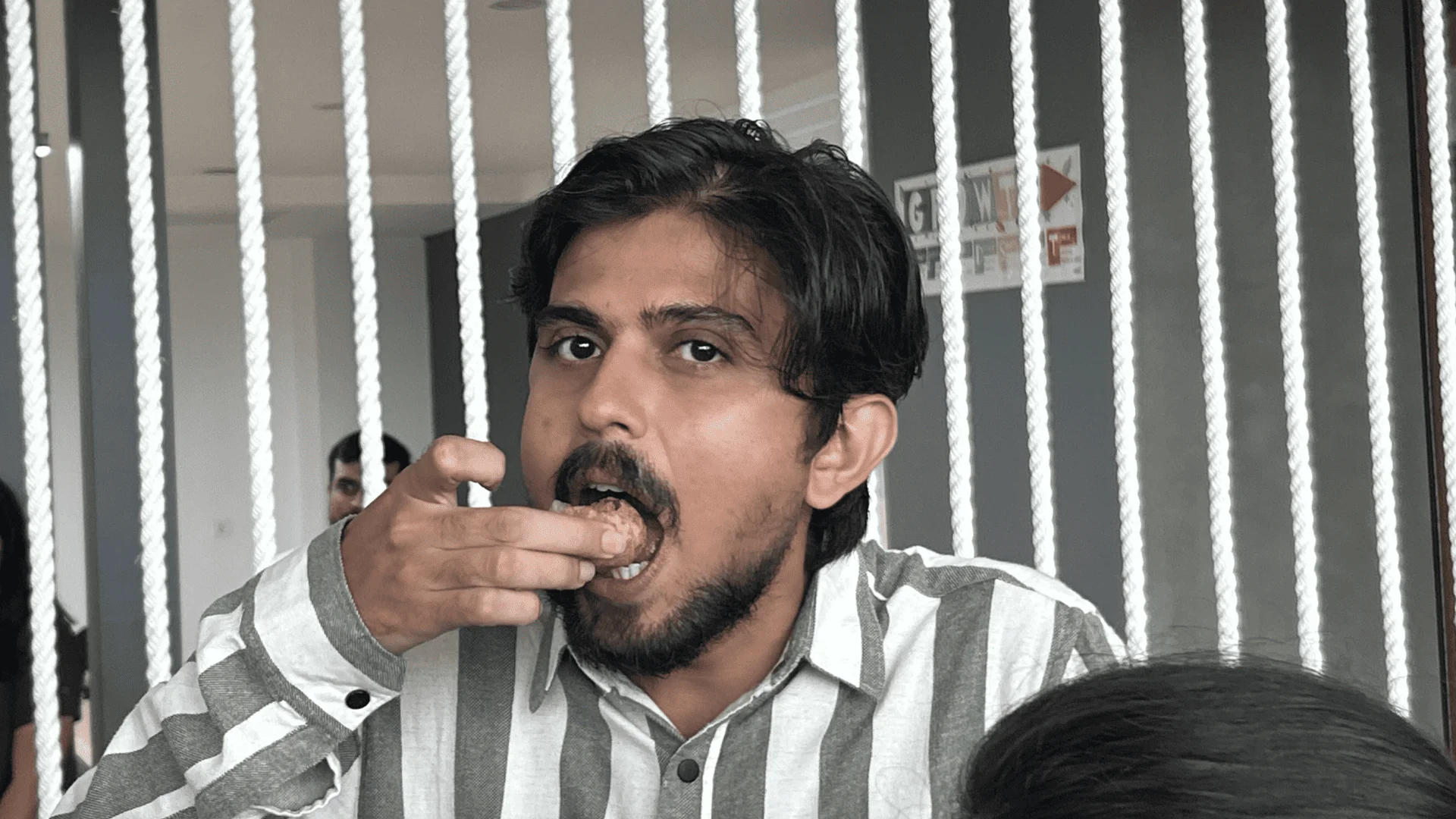 Aman Tiwari delighting in pani puri.